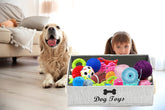 Large Dog Toys Storage Bins-Foldable Fabric Trapezoid Organizer Boxes with Weave Rope Handle,Collapsible Basket for Shelves,Dog Apparel(Gray-Dog)