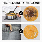 Trivets for Hot Dishes, 4 Pack Silicone Hot Pads Pot Holders for Kitchen, Non-Slip Heat Resistant Silicone Mat for Countertops, Spoon Rest, Multipurpose Food Grade Thick Trivet(Gray& Blue)