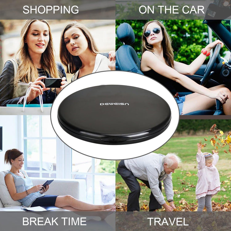 Magnifying Compact Cosmetic Mirror Elegant Pocket Handheld Makeup Mirror with Powerful 10X Magnification and 1X True View Mirror for Travel or Your Purse