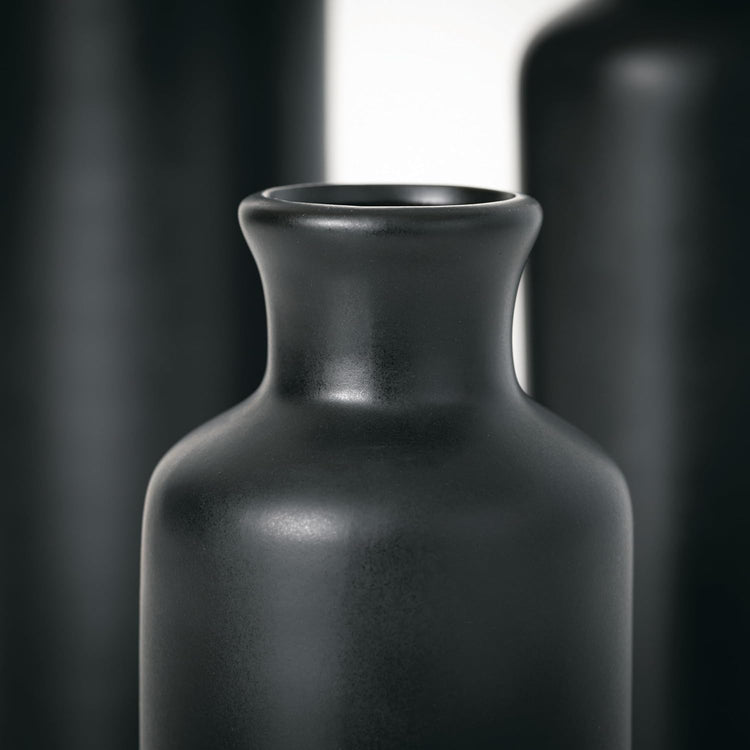 Ceramic Black Vase Set, Modern Home Decor Decorative Vases for Your Kitchen, Bedroom, Office, Living Room, Bathroom, & Shelf Decor, Centerpiece Table Decorations, Small Vases (CM3038)