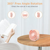 USB Small Desk Fan, Slumber Pod Fan [360°Rotatable Head &Powerful ] 3 Speeds Portable Personal Table Travel Fan for Sleeping Desk Cruise Ship Dorm Bedroom Office Office (No Battery)
