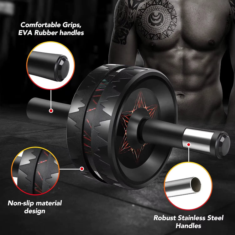 AB Roller Wheel Ab Roller for Abdominal Workout and Core Strength Training Portable Ab Wheel Roller Exercise for Men Women Fitne