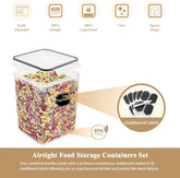 Large Food Storage Containers 5.2L /175Oz, 4 Piece BPA Free Plastic Airtight Food Storage Containers for Flour, Sugar, Baking Supplies, Kitchen & Pantry Containers with 20 Labels