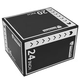 3-In-1 Rotatable Plyometric Jump Box, Jumping Exercise Trainer with anti Slip Surface & High Density Foam, Fitness Training, Easy to Clean, 16’’ × 20’’ × 24’’, Black/White