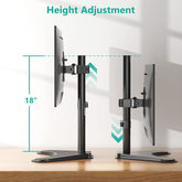 Single Monitor Stand for 13-32 Inch Computer Screens, Freestanding Single Monitors Arm Desk Mount, Universal VESA Monitor Mount 75X75/100X100Mm, Adjustable Height and Angle, (MF001), Black