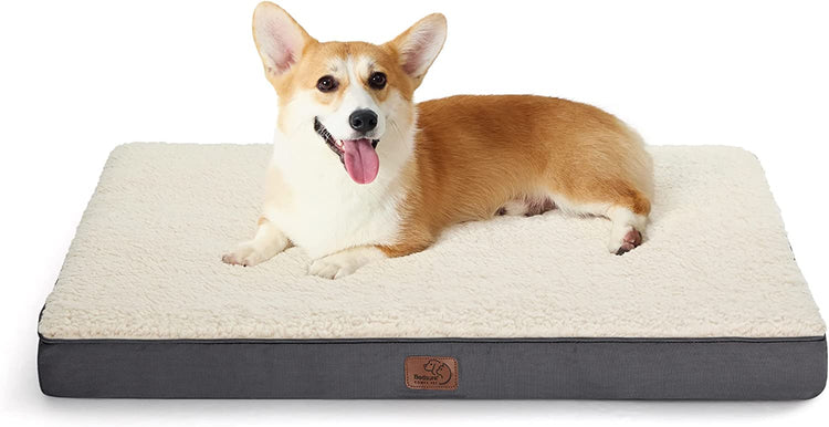 Dog Bed Medium Size Dog - Orthopedic Waterproof Puppy Beds with Removable Washable Cover, Egg Crate Foam Pet Mat, Suitable for Pet up to 35 Lbs