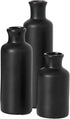 Ceramic Black Vase Set, Modern Home Decor Decorative Vases for Your Kitchen, Bedroom, Office, Living Room, Bathroom, & Shelf Decor, Centerpiece Table Decorations, Small Vases (CM3038)