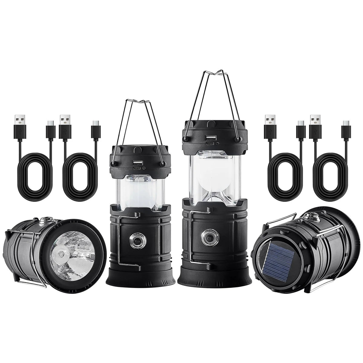LED Camping Lanterns Portable Rechargeable Lights as Battery Bank 4 Pcs