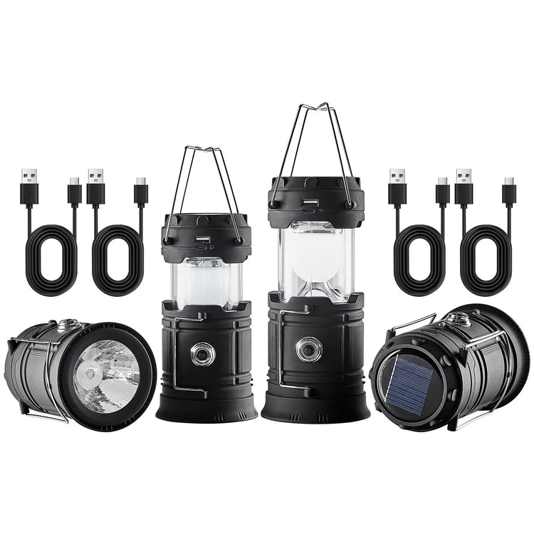 LED Camping Lanterns Portable Rechargeable Lights as Battery Bank 4 Pcs