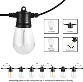 Outdoor String Lights, 96FT Patio Lights with 32 LED Shatterproof Bulbs, Hanging for Outside, Garden, Backyard, Deck, Porch, Fence, Bistro, Pool, Party