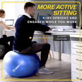 Exercise Ball - Yoga Ball in Multiple Sizes for Workout, Pregnancy, Stability - Anti-Burst Swiss Balance Ball W/Quick Pump - Fitness Ball Chair for Office, Home, Gym
