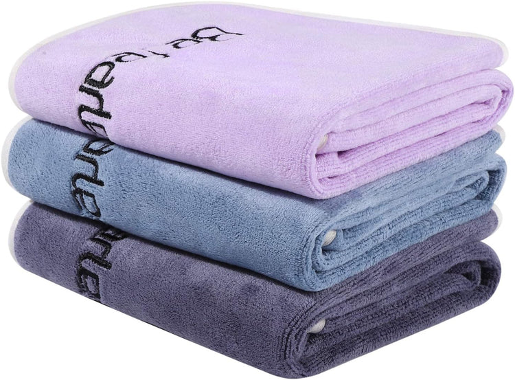 Gym Towels Set, Microfiber Sports Towel for Men and Women, Super Soft and Quick-Drying 3-Pack Set Towel, for Tennis, Yoga, Cycling, Swimming (1Blue+1Purple+1Gray, 14" X 29")