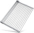 17.7" X 15.5" Roll up Dish Drying Rack over Sink Drying Rack Sink Cover Kitchen Sink Accessories Gadget Multipurpose Organizer Foldable Stainless Steel Drainer (Grey)