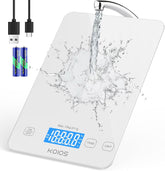 Kitchen Scale, 33Lb/15Kg Digital Food Scales Weight in Grams and Ounces for Cooking Baking, 1G/0.1Oz Precise Graduation, Batteries and Type-C Charging, Tare Function, LCD Display, White