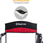 2-Pack Camping Folding Director Chairs with Side Table & Storage, Red