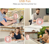 USB Small Desk Fan, Slumber Pod Fan [360°Rotatable Head &Powerful ] 3 Speeds Portable Personal Table Travel Fan for Sleeping Desk Cruise Ship Dorm Bedroom Office Office (No Battery)