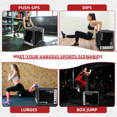 3-In-1 Rotatable Plyometric Jump Box, Jumping Exercise Trainer with anti Slip Surface & High Density Foam, Fitness Training, Easy to Clean, 16’’ × 20’’ × 24’’, Black/White