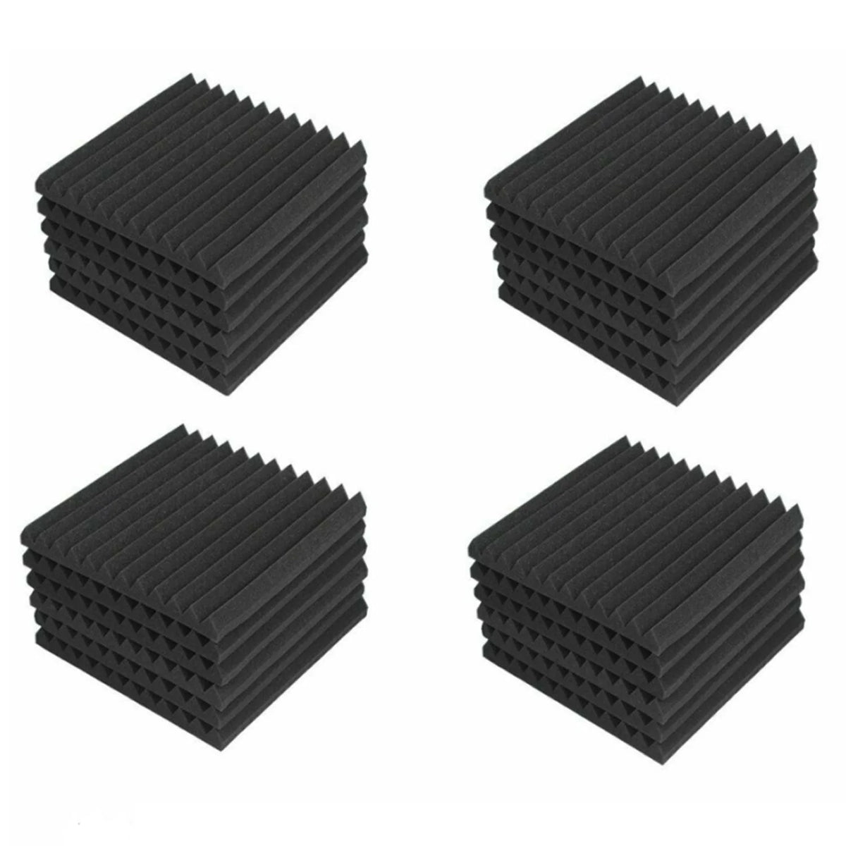 24 Pack Acoustic Panels Studio Soundproofing Foam Wedges Panels, 1" X 12" X 12" Sound Insulation Absorbing, Black