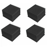 24 Pack Acoustic Panels Studio Soundproofing Foam Wedges Panels, 1" X 12" X 12" Sound Insulation Absorbing, Black