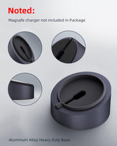 Mag- Safe Charger Stand for 25W/15W Magsafe Charger Heavy-Duty Premium Metal Holder Base Desktop Tablet Mount for Iphone 17/16 Pro /16/15 Pro/15/14/13/12 -Grey