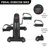 Mini Indoor Pedal Exerciser Cycle Bike Leg Arm Desk W/Lcd Display Fitness Portable Pedal Stationary Bike Home Exercise Black