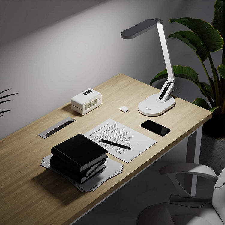 Desk Lamp, for Eye Care, Dimmable Table Lamp with 5 Colour Modes, 72 Leds with USB Charging Port, Touch Control and Memory Function, Office Lamp