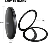 Magnifying Compact Cosmetic Mirror Elegant Pocket Handheld Makeup Mirror with Powerful 10X Magnification and 1X True View Mirror for Travel or Your Purse