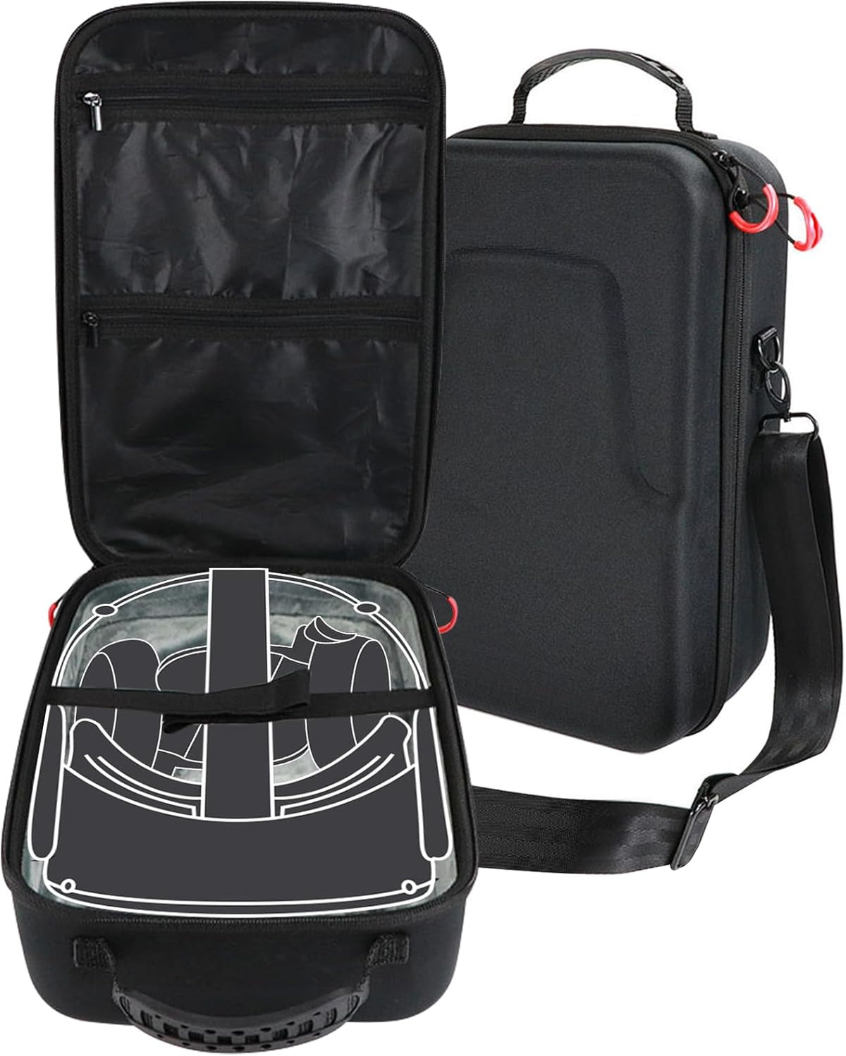 Hard Travel Case Compatible for Meta Oculus Quest 2/Oculus Quest VR Gaming Headset and Controllers Accessories, Shockproof Hard Shell Carrying Storage Bag -Black