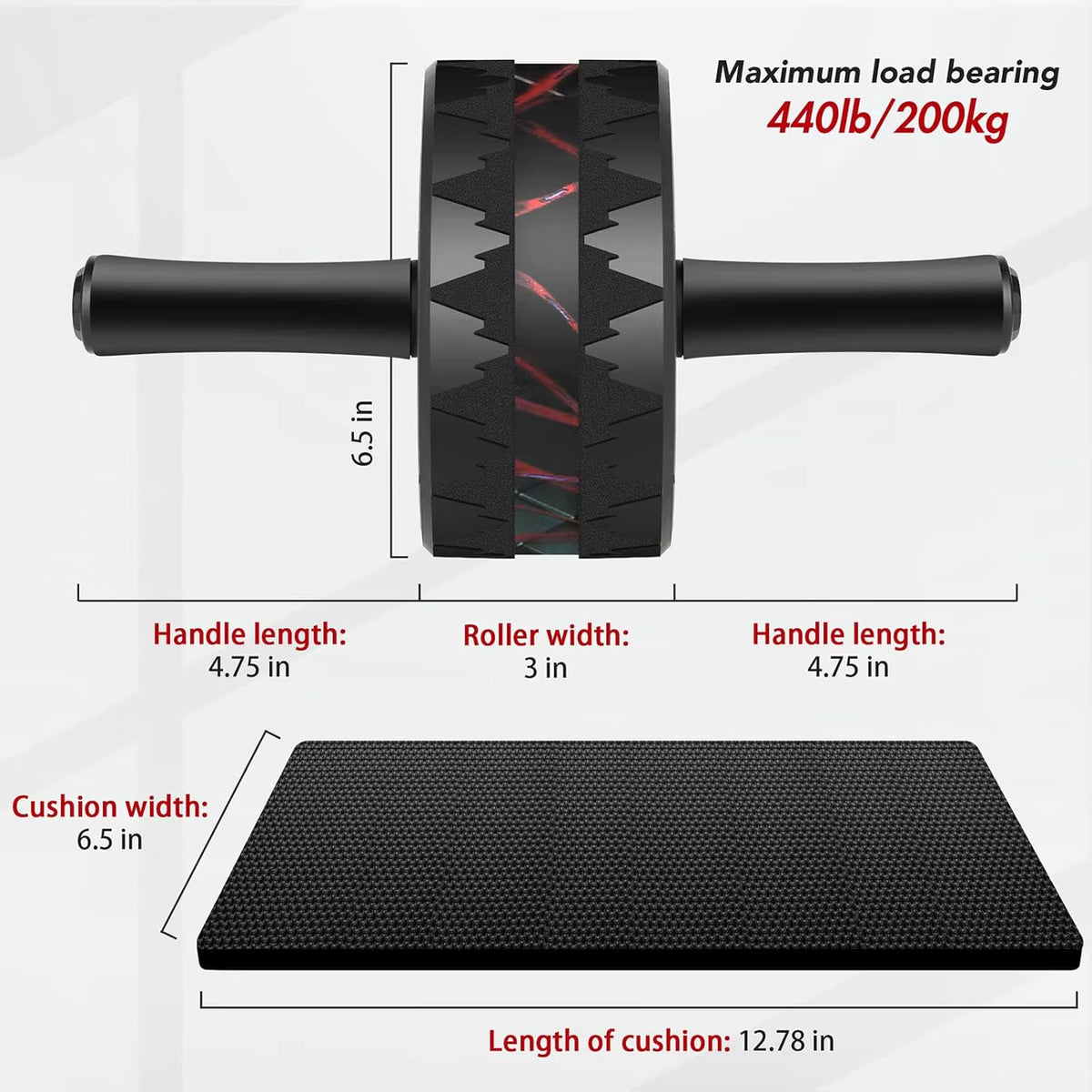 AB Roller Wheel Ab Roller for Abdominal Workout and Core Strength Training Portable Ab Wheel Roller Exercise for Men Women Fitne