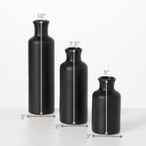Ceramic Black Vase Set, Modern Home Decor Decorative Vases for Your Kitchen, Bedroom, Office, Living Room, Bathroom, & Shelf Decor, Centerpiece Table Decorations, Small Vases (CM3038)