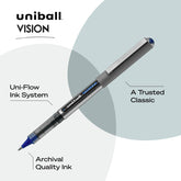 Uniball Vision Rollerball Pens, Fine Point (0.7Mm), Blue, 5 Pack