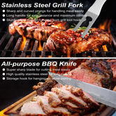 29 PCS BBQ Grill Accessories Stainless Steel BBQ Tools Grilling Tools Set with Storage Bag for Fathers Day Dads Birthday Presents - Camping Grill Utensils Set Ideal Grilling Gifts for Men Women