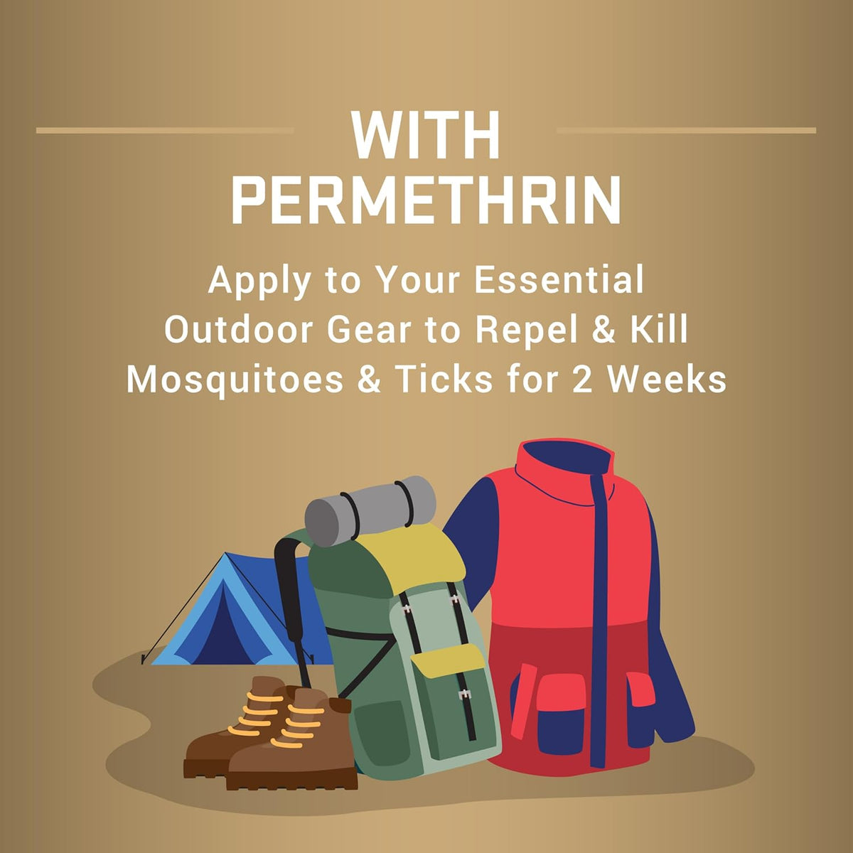 Permethrin Clothing & Gear Insect lent, Use on Outdoor Gear, Tents and Sleeping Bags, s Mosquitoes, Ticks, Mites, (Aerosol Spray), 6.5 Fl Oz (Pack of 6)