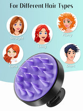 Scalp Massager Hair Growth, Soft Silicone Scalp Scrubber Shampoo Brush for Exfoliation, Dandruff Removal Head Massage Stress Relax, Wet & Dry Use for Thick Thin Curly Hair Care, Black
