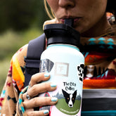 Camping & Hiking Hydration Flask with 3 Lids - Stainless Steel, Double Walled & Vacuum Insulated Water Bottle - Leak Proof & BPA Free (Midnight Black, Straw - 22 Oz)