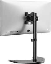 Single Monitor Stand for 13-32 Inch Computer Screens, Freestanding Single Monitors Arm Desk Mount, Universal VESA Monitor Mount 75X75/100X100Mm, Adjustable Height and Angle, (MF001), Black