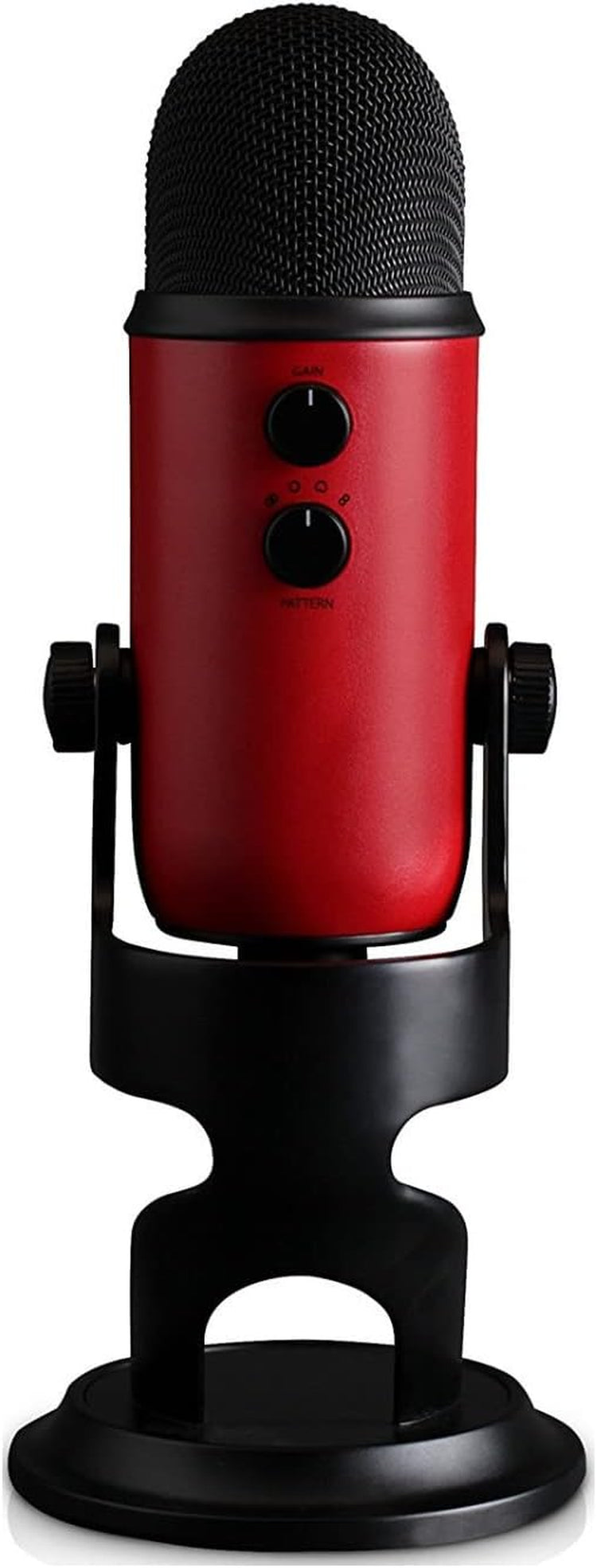 Yeti USB Mic,  VO!CE Software, 4 Pickup Patterns, Headphone Output & Volume Control, Plug & Play, Satin Red