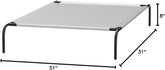 Cooling Breathable Elevated Dog Bed with Metal Frame for Large Dogs, 51 X 31 X 8 Inch, Grey