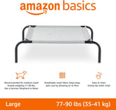 Cooling Breathable Elevated Dog Bed with Metal Frame for Large Dogs, 51 X 31 X 8 Inch, Grey