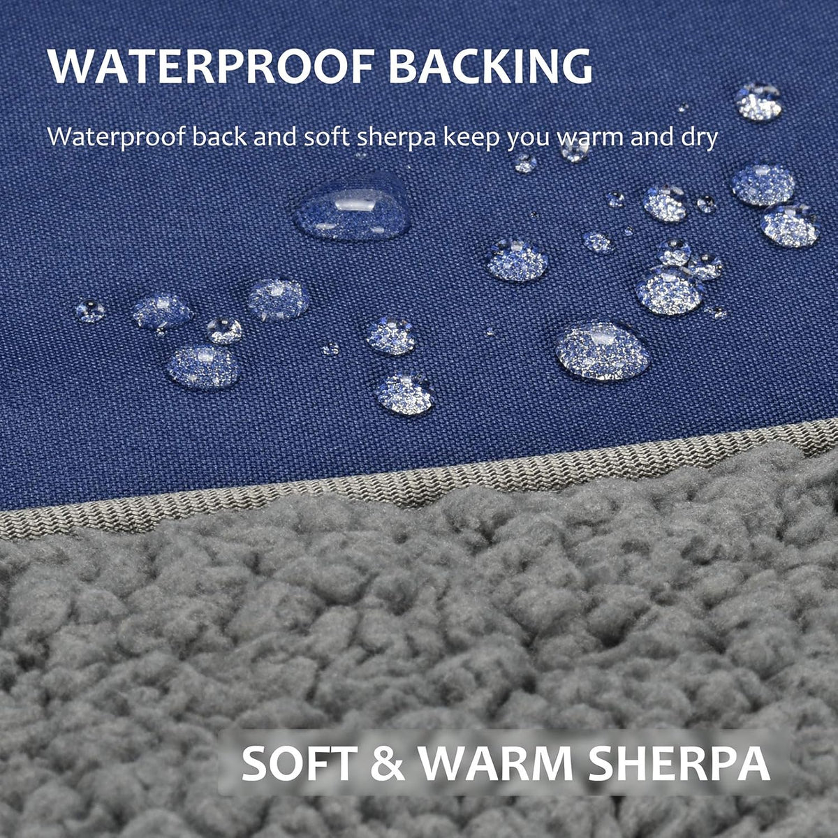 Large Waterproof Outdoor Blanket, Soft Warm Windproof Stadium Blanket with Sherpa Fleece and Foldable for Outdoor Sport, Baseball, Football, Beach, Concerts, Car