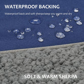 Large Waterproof Outdoor Blanket, Soft Warm Windproof Stadium Blanket with Sherpa Fleece and Foldable for Outdoor Sport, Baseball, Football, Beach, Concerts, Car