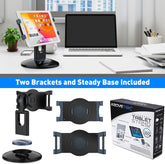 Retail Kiosk Ipad Stand, 360° Rotating Commercial POS Tablet Stand, Fits 6"-13" (Screens) Ipad Mini Pro-Business Swivel Tablet Holder, for Store Office Reception Kitchen Desktop (Black)