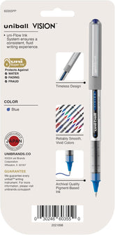 Uniball Vision Rollerball Pens, Fine Point (0.7Mm), Blue, 5 Pack