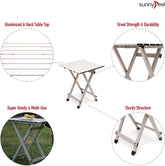 Folding Camping Table - Lightweight Aluminum Portable Picnic Table, 18.5X18.5X24.5 Inch for Cooking, Beach, Hiking, Travel, Fishing, BBQ, Indoor Outdoor Small Foldable Camp Tables
