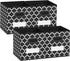 Cube Storage Organizer Bins 13X13 - Fabric Storage Cubes Bin Foldable Baskets Square Box with Labels and Dual Plastic Handles for Shelf, Nursery, Cabinet, Clothes, Toys, Set of 4 (Black)