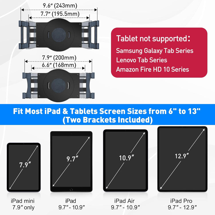 Retail Kiosk Ipad Stand, 360° Rotating Commercial POS Tablet Stand, Fits 6"-13" (Screens) Ipad Mini Pro-Business Swivel Tablet Holder, for Store Office Reception Kitchen Desktop (Black)