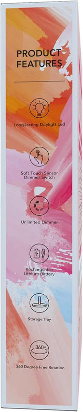 Large Lighted Vanity Makeup Mirror, 14.56 in X 8.97 In, 88 LED, 360 Rotation Touch Screen, 10X Magnification Tabletop Cosmetic Make up Mirror, Rose Gold