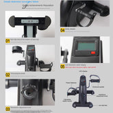 Mini Indoor Pedal Exerciser Cycle Bike Leg Arm Desk W/Lcd Display Fitness Portable Pedal Stationary Bike Home Exercise Black