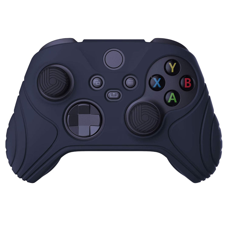 Playvital Samurai Edition Anti-Slip Controller Grip Silicone Skin for Xbox Core Controller, Ergonomic Protective Case Cover for Xbox Series S/X W/Thumb Grips - Midnight Blue