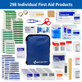 299 Piece All-Purpose Emergency First Aid Kit for Home, Office, Car, Apartment, Dorm, and Camping, Travel-Friendly Compact Pouch Fits in Backpacks, Suitcases, Cabinets, and Drawers
